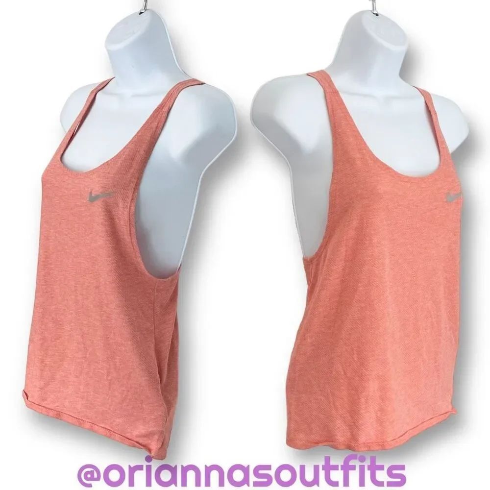 Nike Women’s Open Back Yoga Sport Athletic Tank Top Coral Pink Size Small